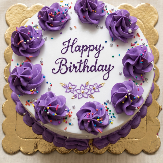 Purple Rose Birthday Cake