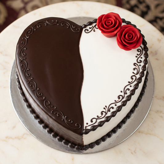 Classic Anniversary Heart Cake